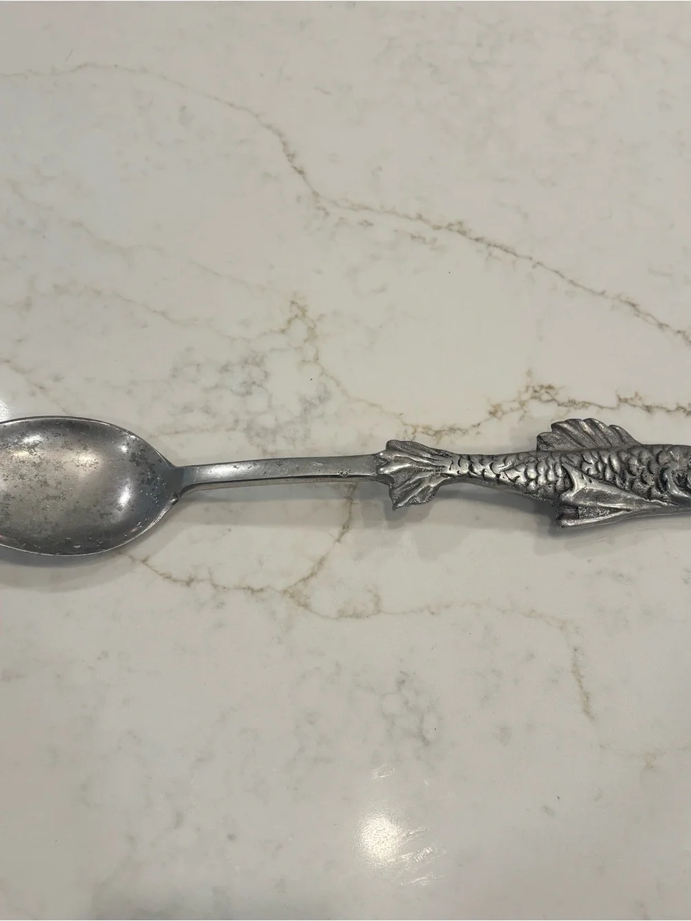 Decorative Cast Aluminum Vintage Fish-Handle Spoon